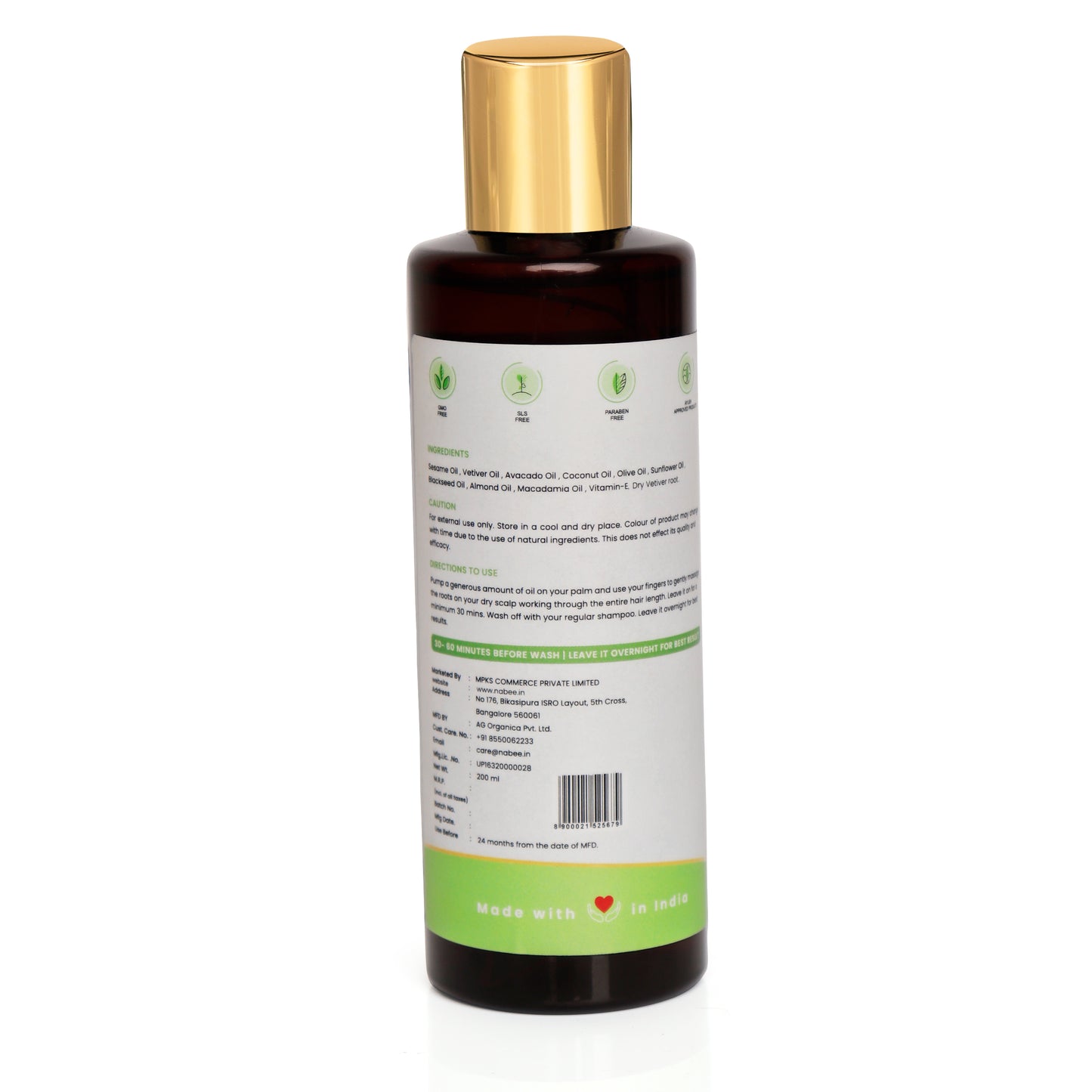 Black Sesame & Avocado Hair Oil (200 ml)